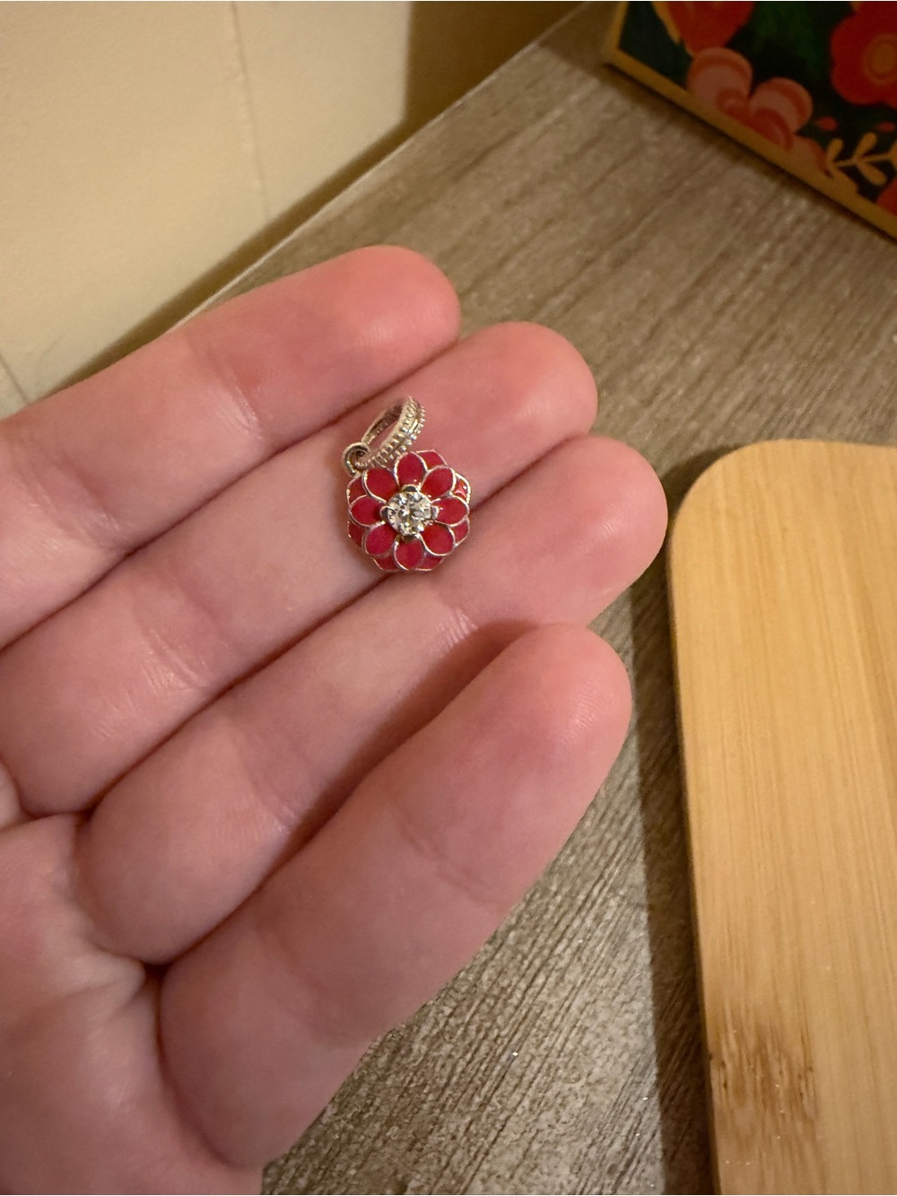 Set of 3 Floral Themed Pandora Charms - Picture 2 of 7